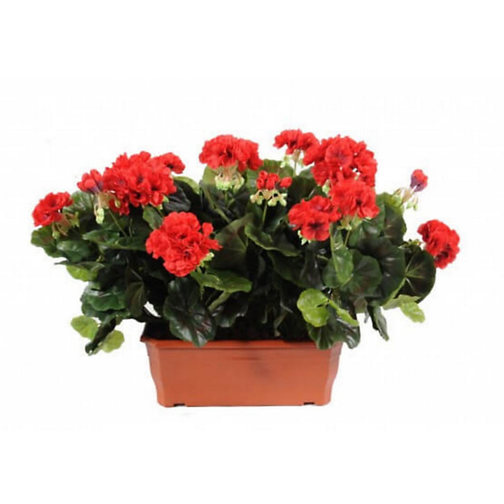 Jardinière Geranium artificiel 2 piquets