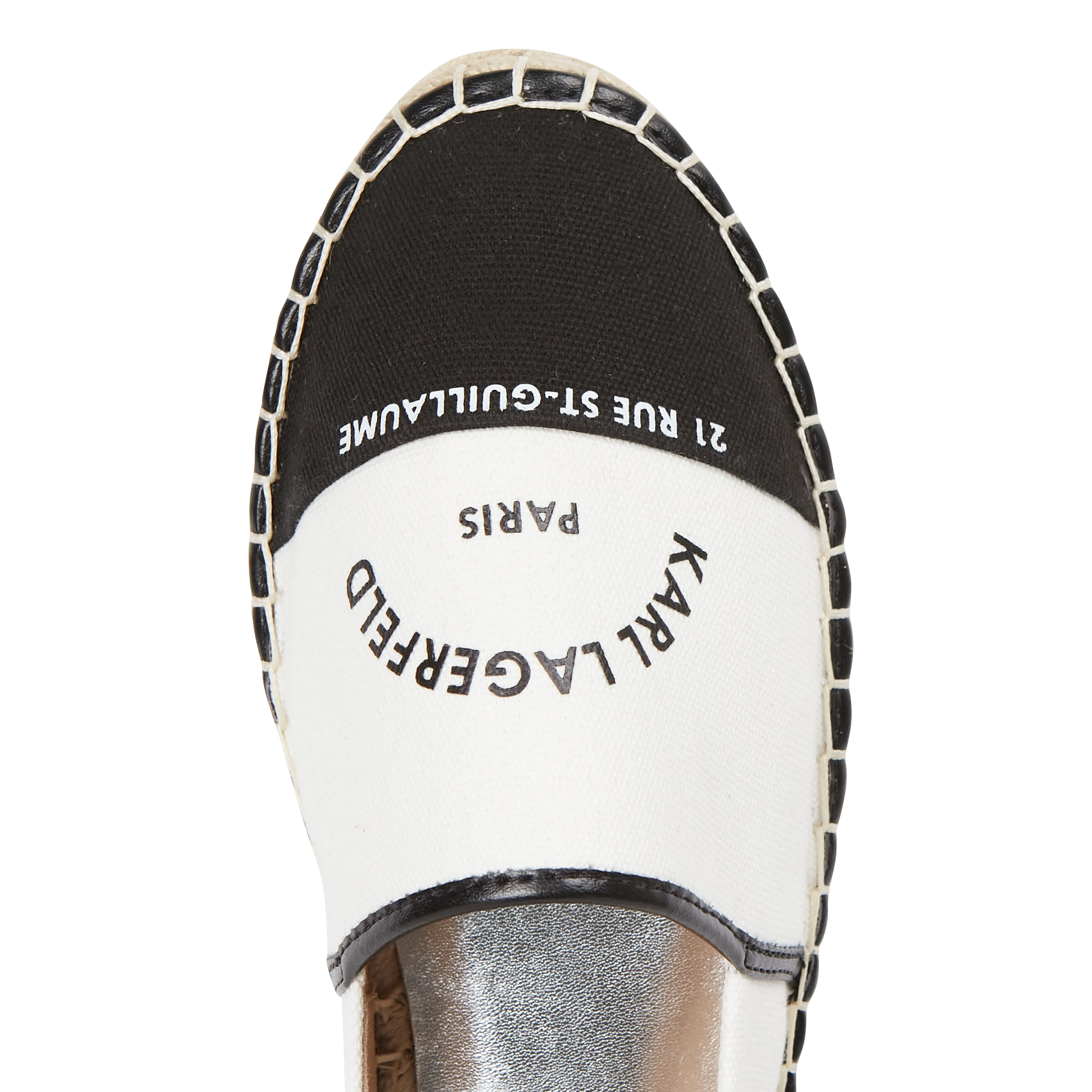 KAMINI Maison Karl Slip On - Espadrilles en coton motif KARL | Blanc