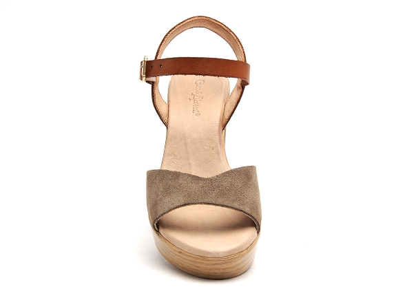 Coco abricot nu pieds talons femme coivers marron