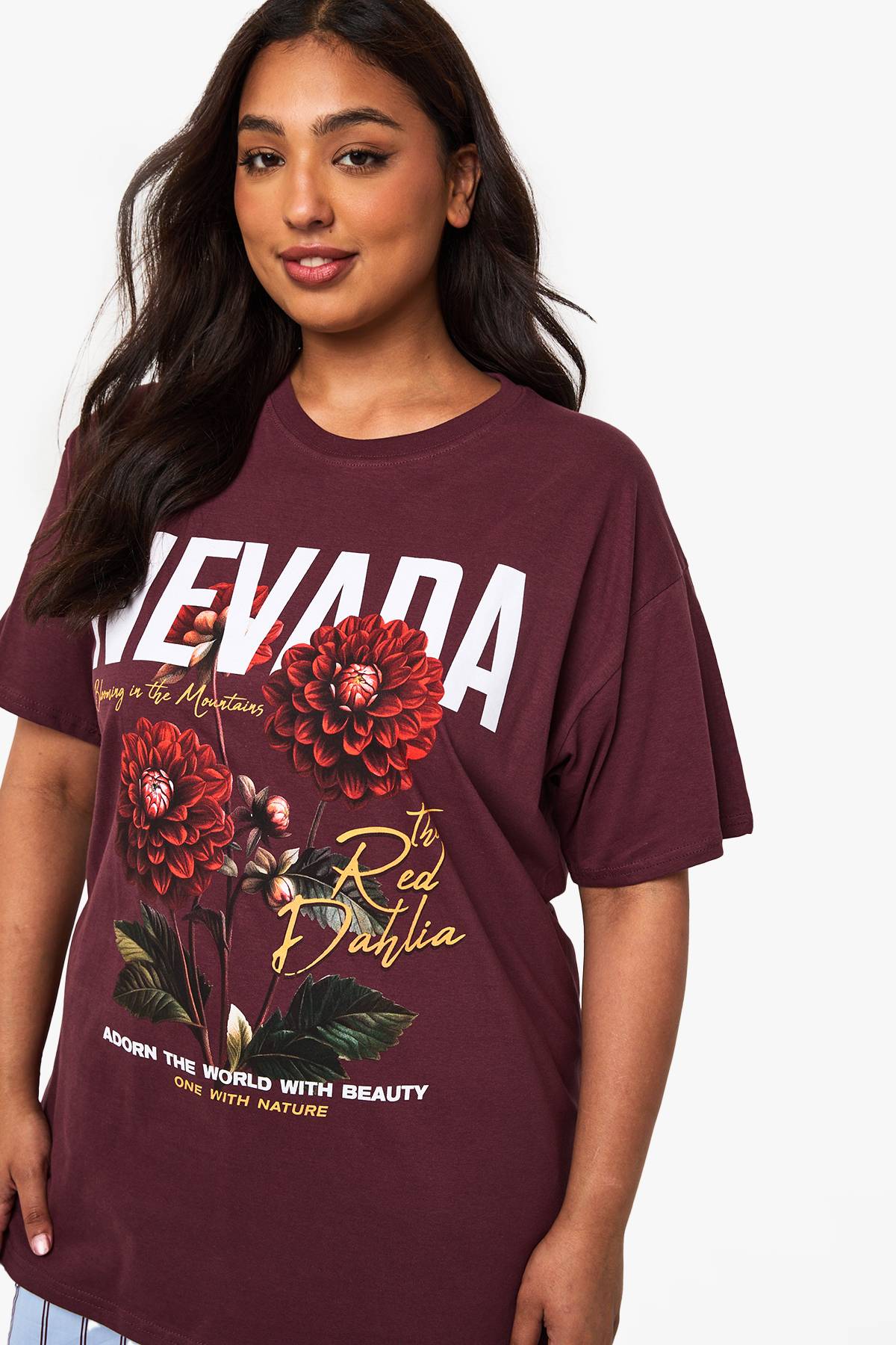 boohoo T-shirt imprimé Plus Nevada Red Dahlias