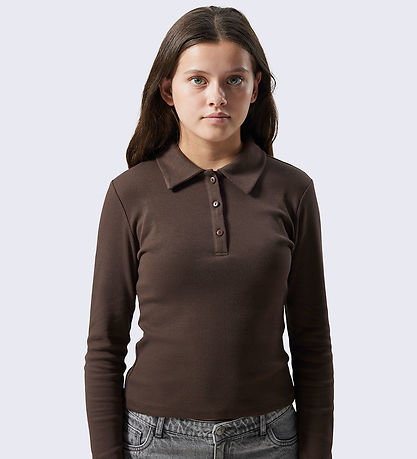 LMTD Bluse - NlfRille - Rib - Chocolate Brown