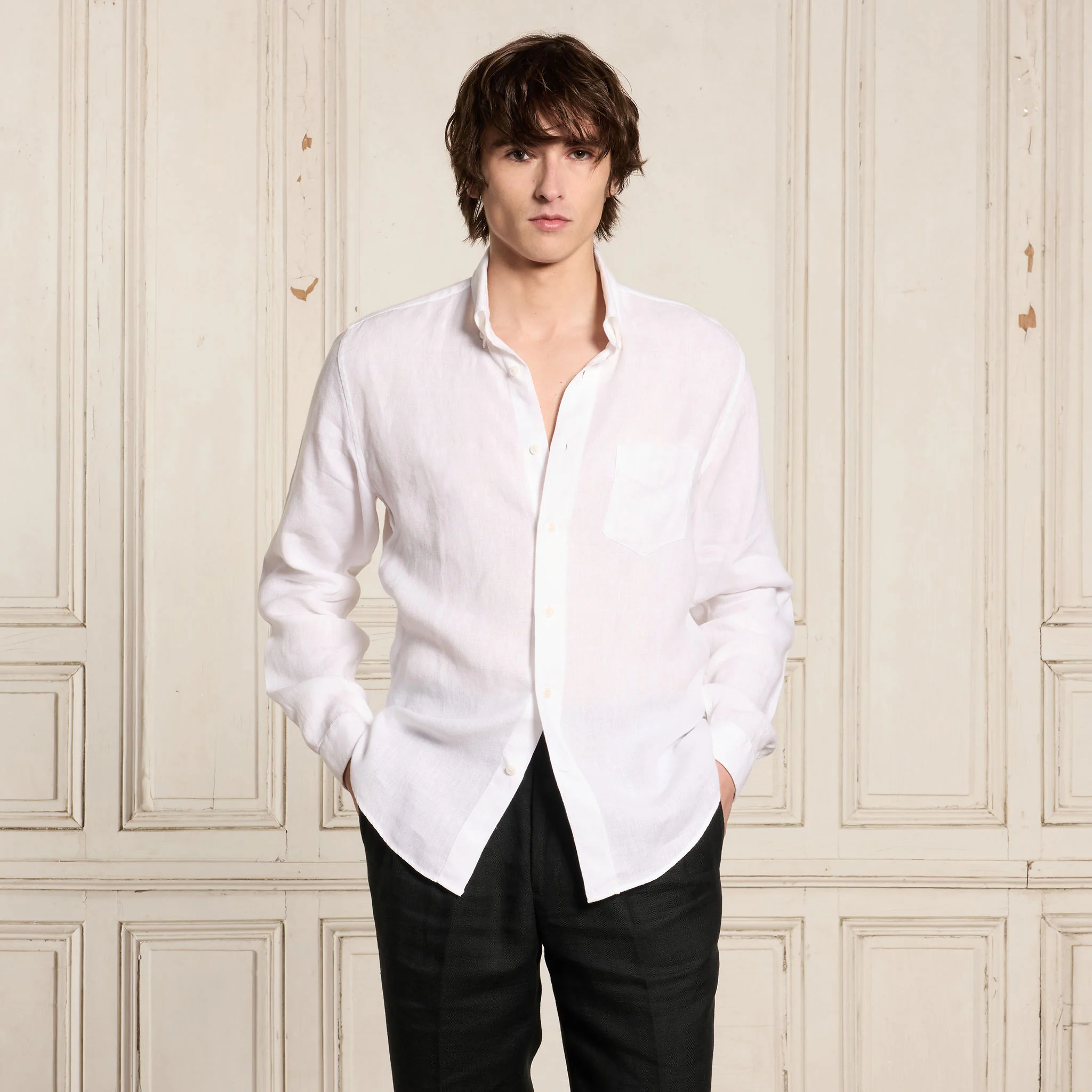 White linen shirt