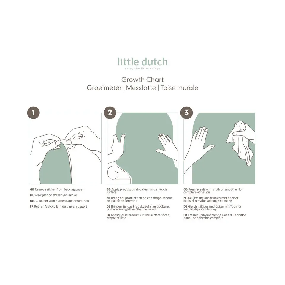 Little Dutch Little Farm Groeimeter Muursticker - 142x27,5cm - Dieren