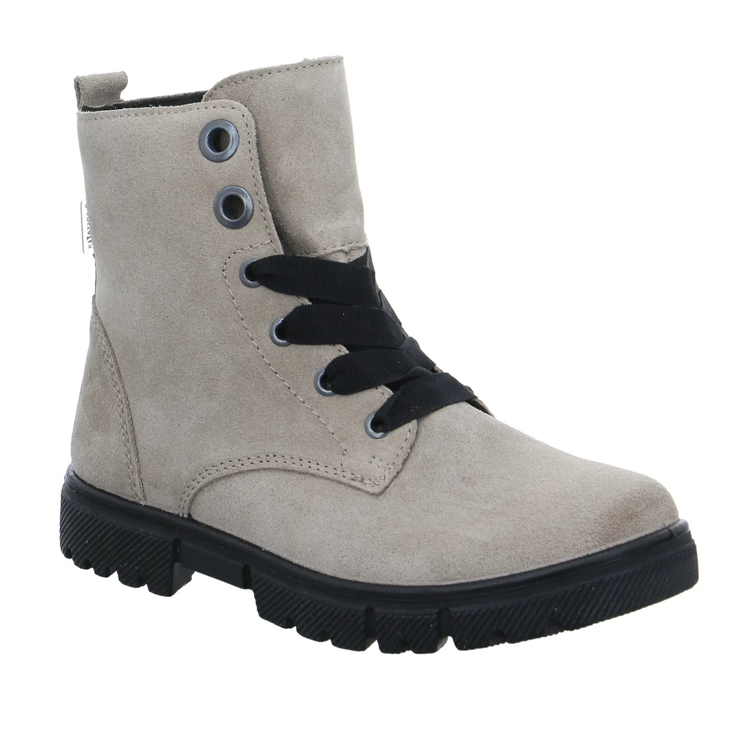 RICOSTA Mädchen-Winter-Bottine Taupe Leder  Schnür-Boot
