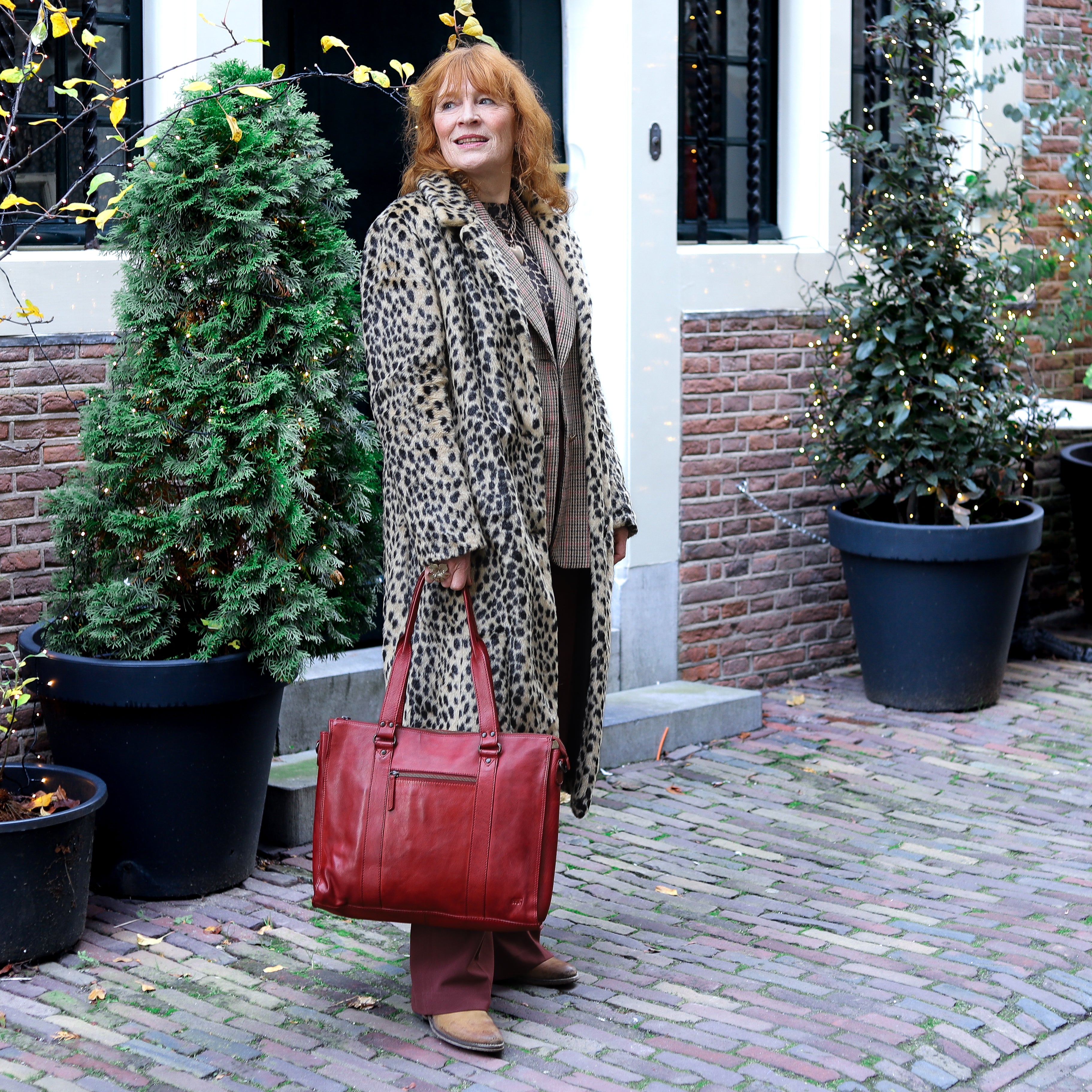 Hand-/schoudertas 'Mea' rood