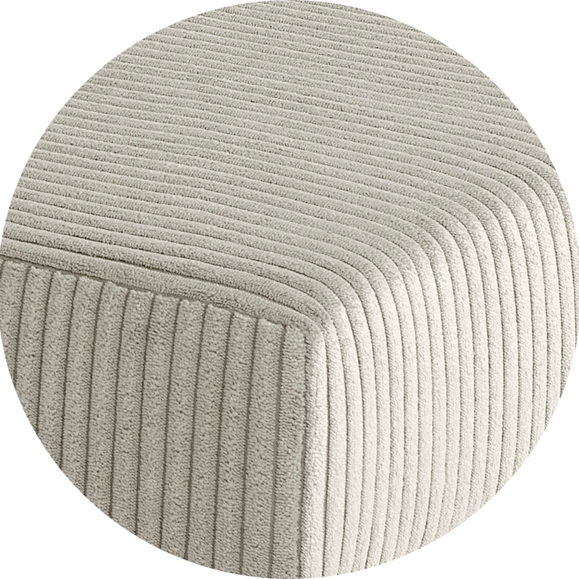 Ecksofa - creme - Breitcord - mit Liegefunktion und Staukasten