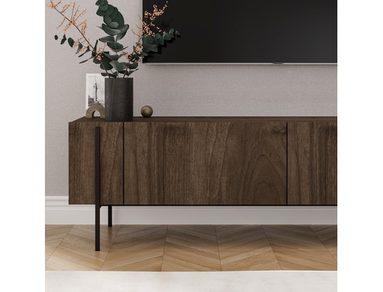 CONCEPT1 - Meuble TV Herman - Noyer 160 x 45,6 x 31,4