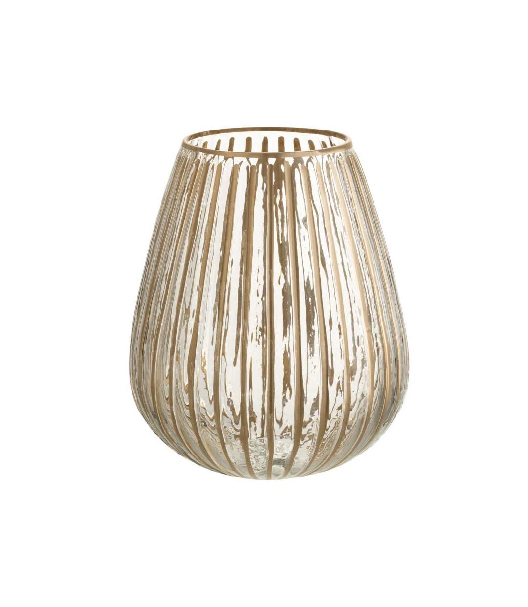 Paris Prix - Photophore Design Lignes carmela 25cm Or