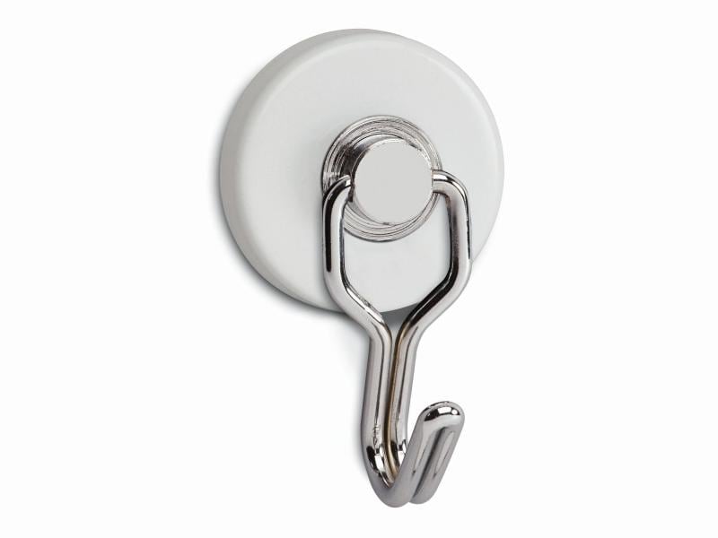 Maul Haftmagnet 2 x Ø 35 mm Karussellhaken Weiss Magnet mit Haken