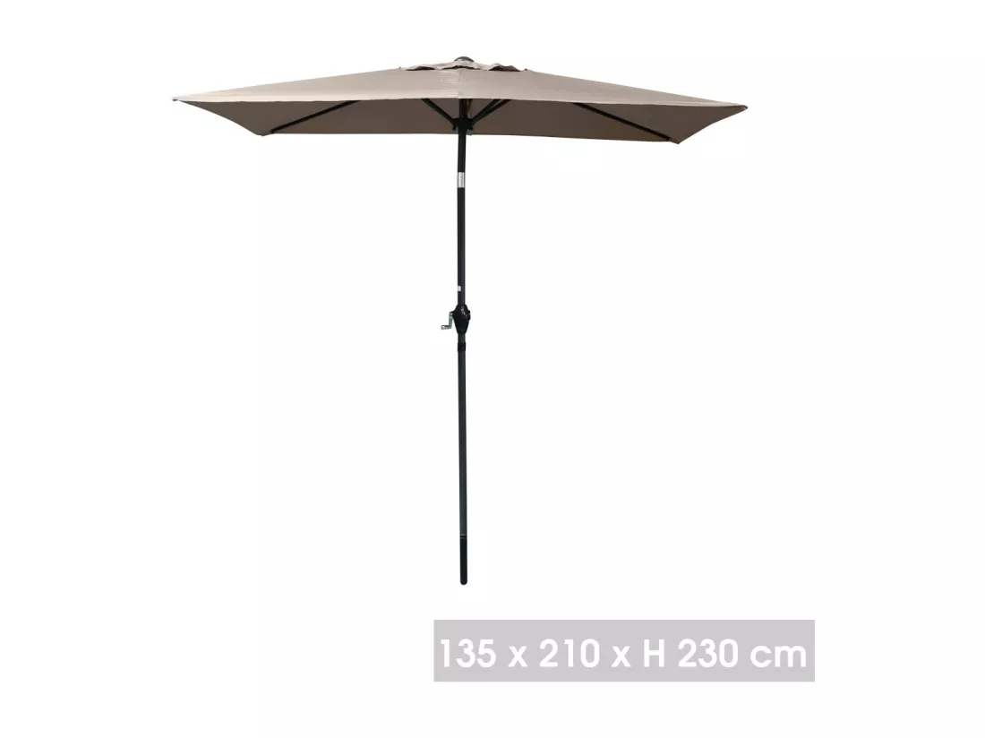 Parasol inclinable rectangulaire taupe 135x210cm