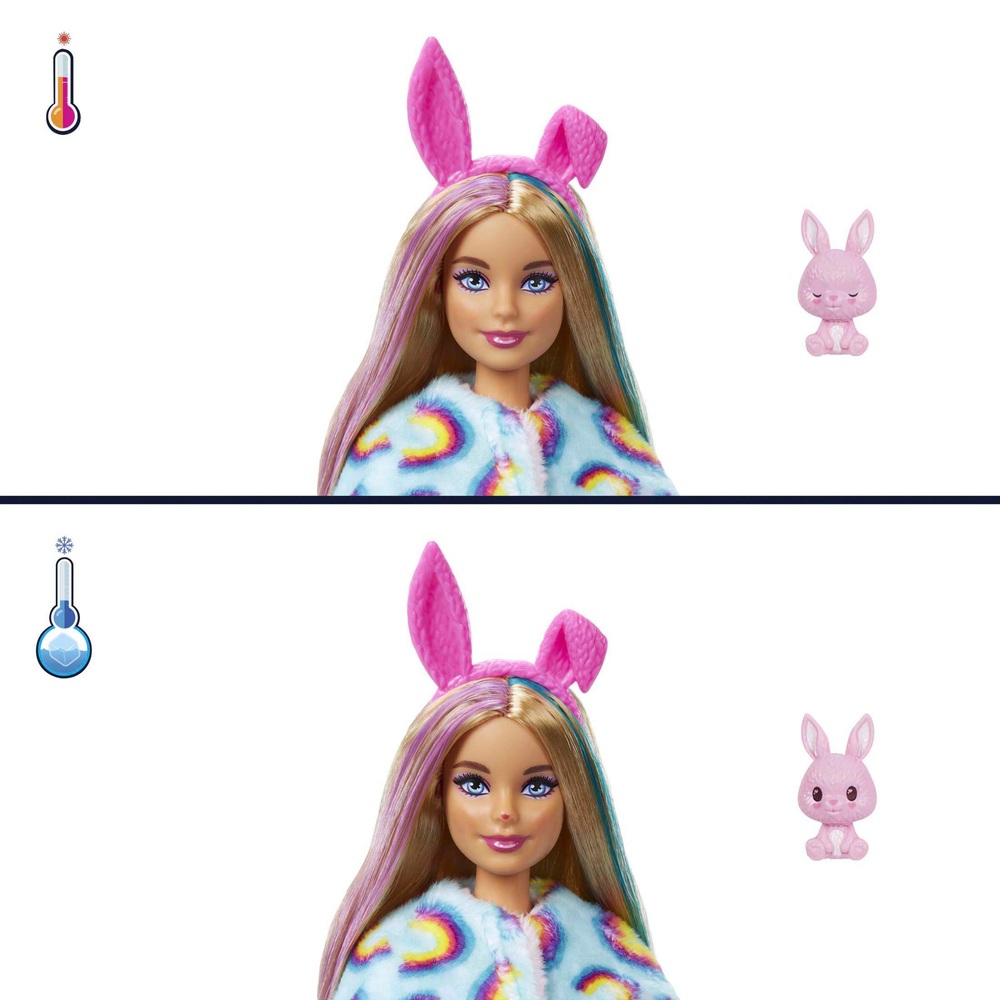 Barbie Cutie Reveal Puppe mit Hasen-Plüschkostüm und 10 Überraschungen