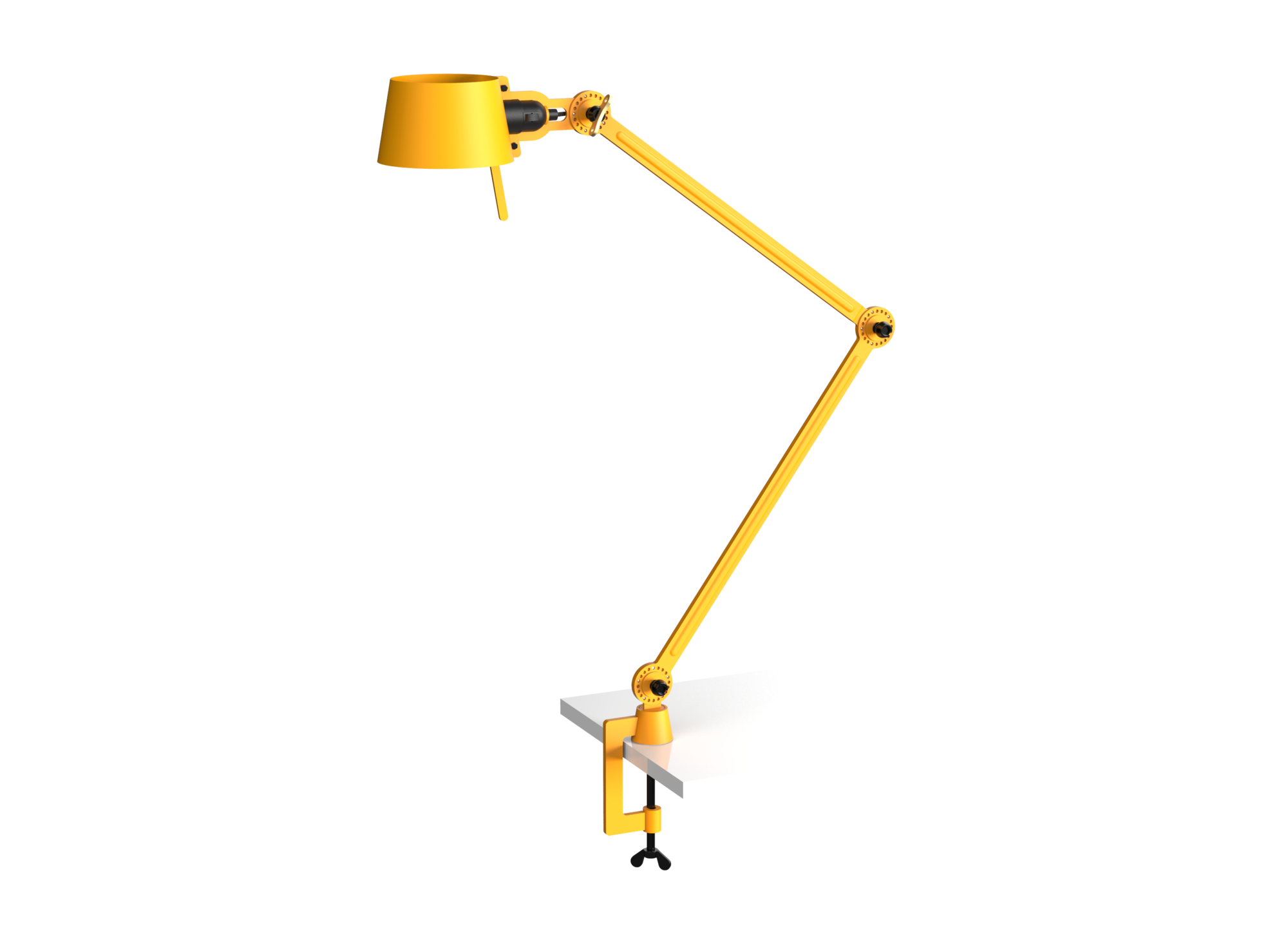 Bureaulamp Bolt met klem 2 armen sunny yellow