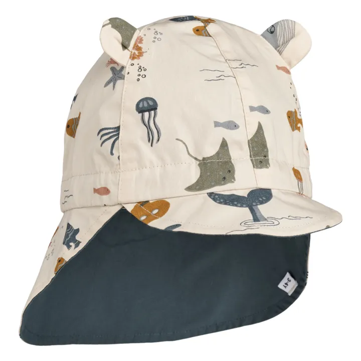 Liewood Chapeau Réversible Gorm Coton Bio Bébé | Bleu gris