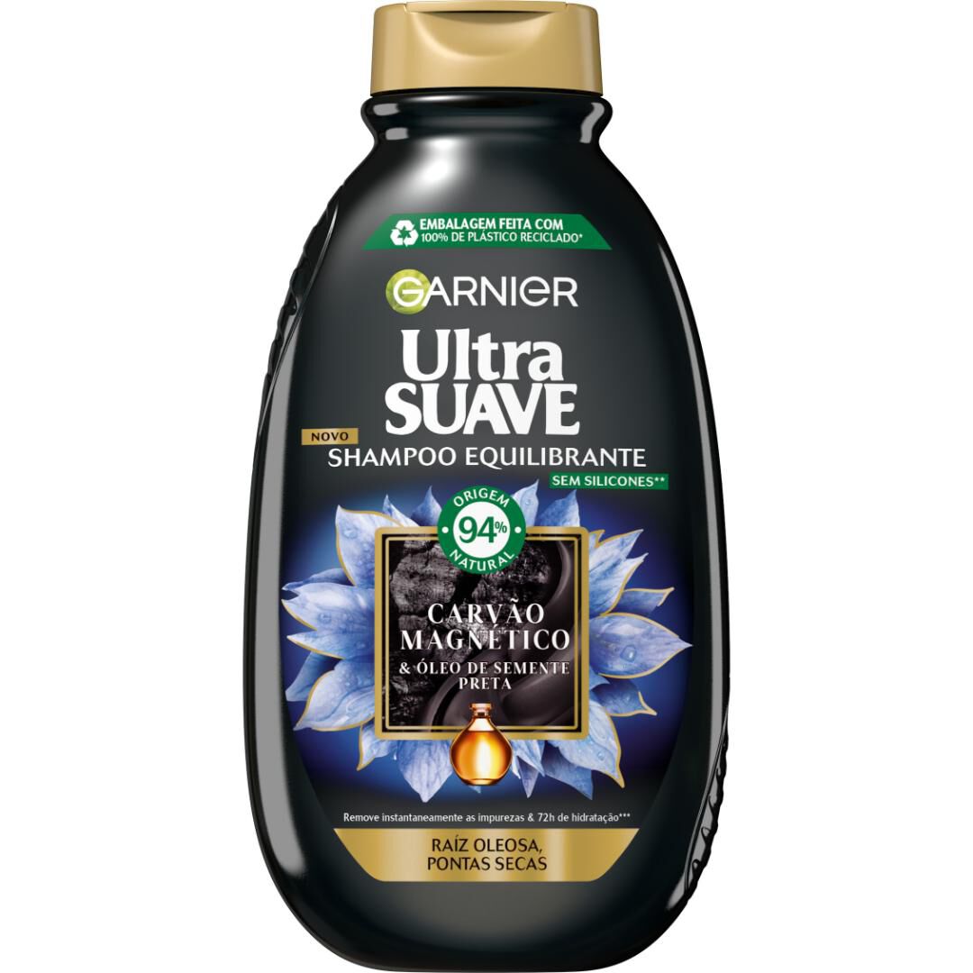 GARNIER  Ultra Suave - Champô carvão magnético - 400ml