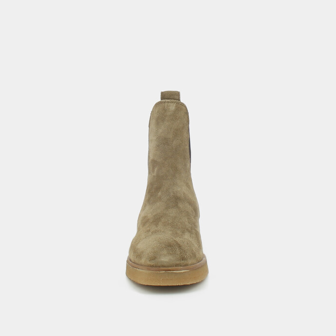 Bottines à élastiques  en croute taupe