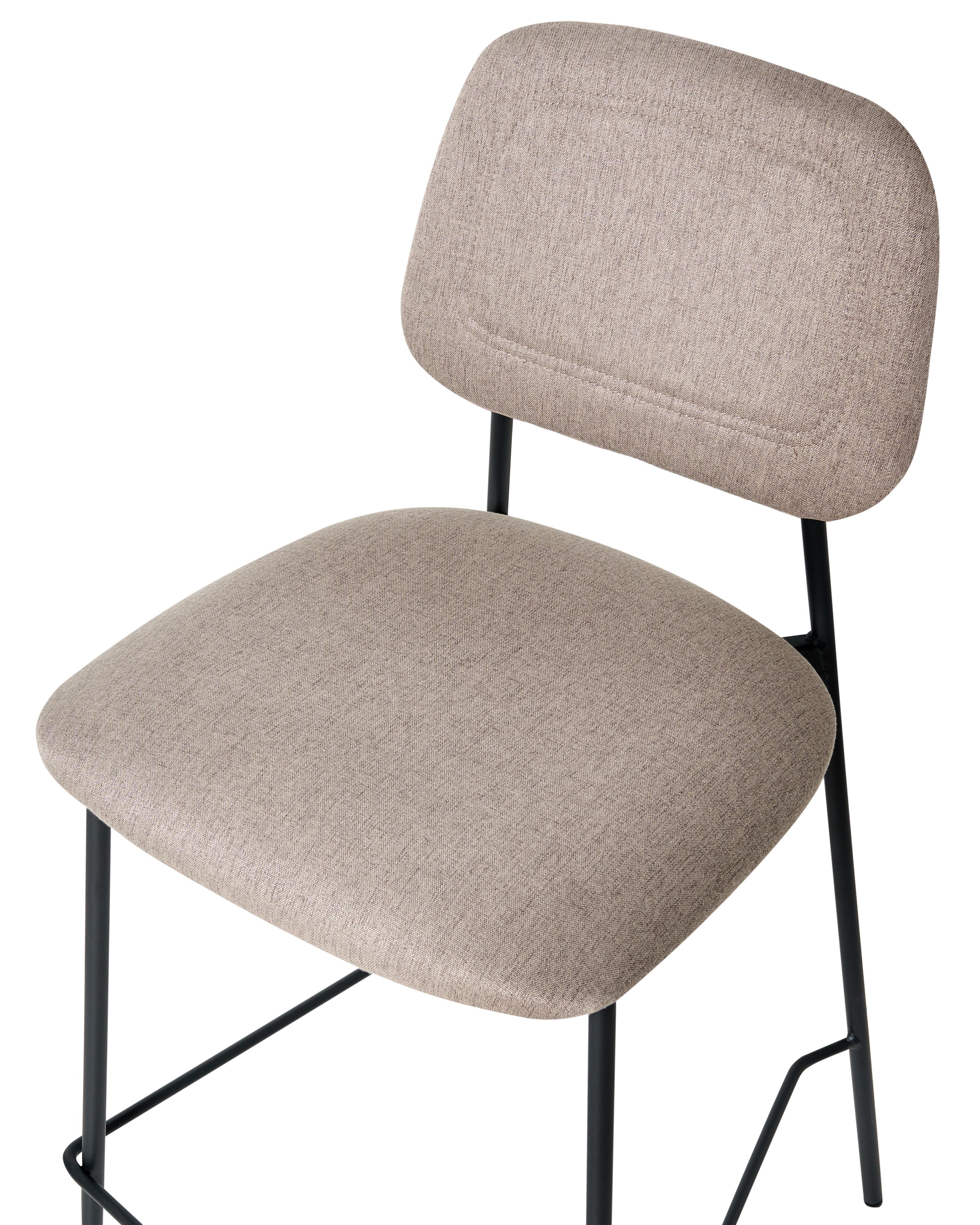 Set van 2 barstoelen DUETTE Kunstlinnen Taupe