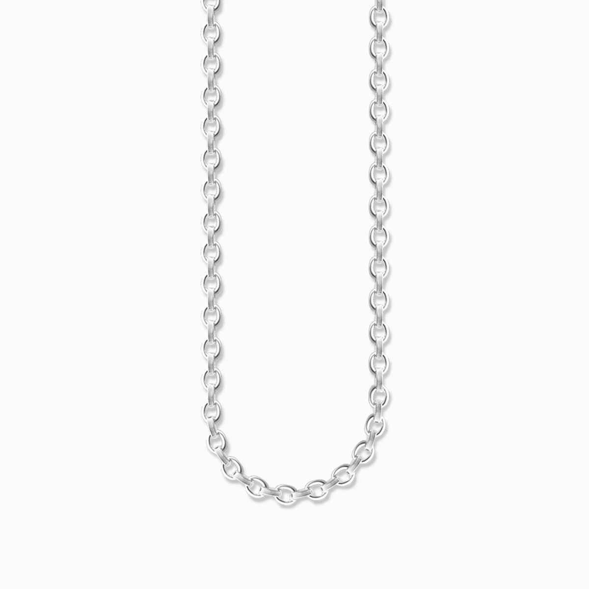 Chaine Argent Maille Forçat Ronde - Taille 45 cm