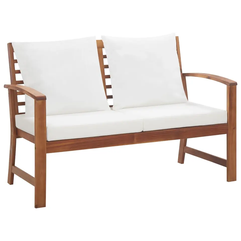 vidaXL - Tuinbank Set - Wit - Hout