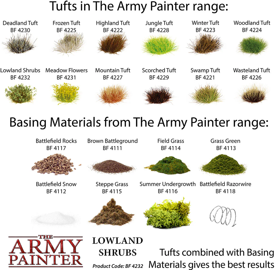 The Army Painter  Lowland Shrubs Tuft    Die grünen Oasen deiner Miniaturwelt