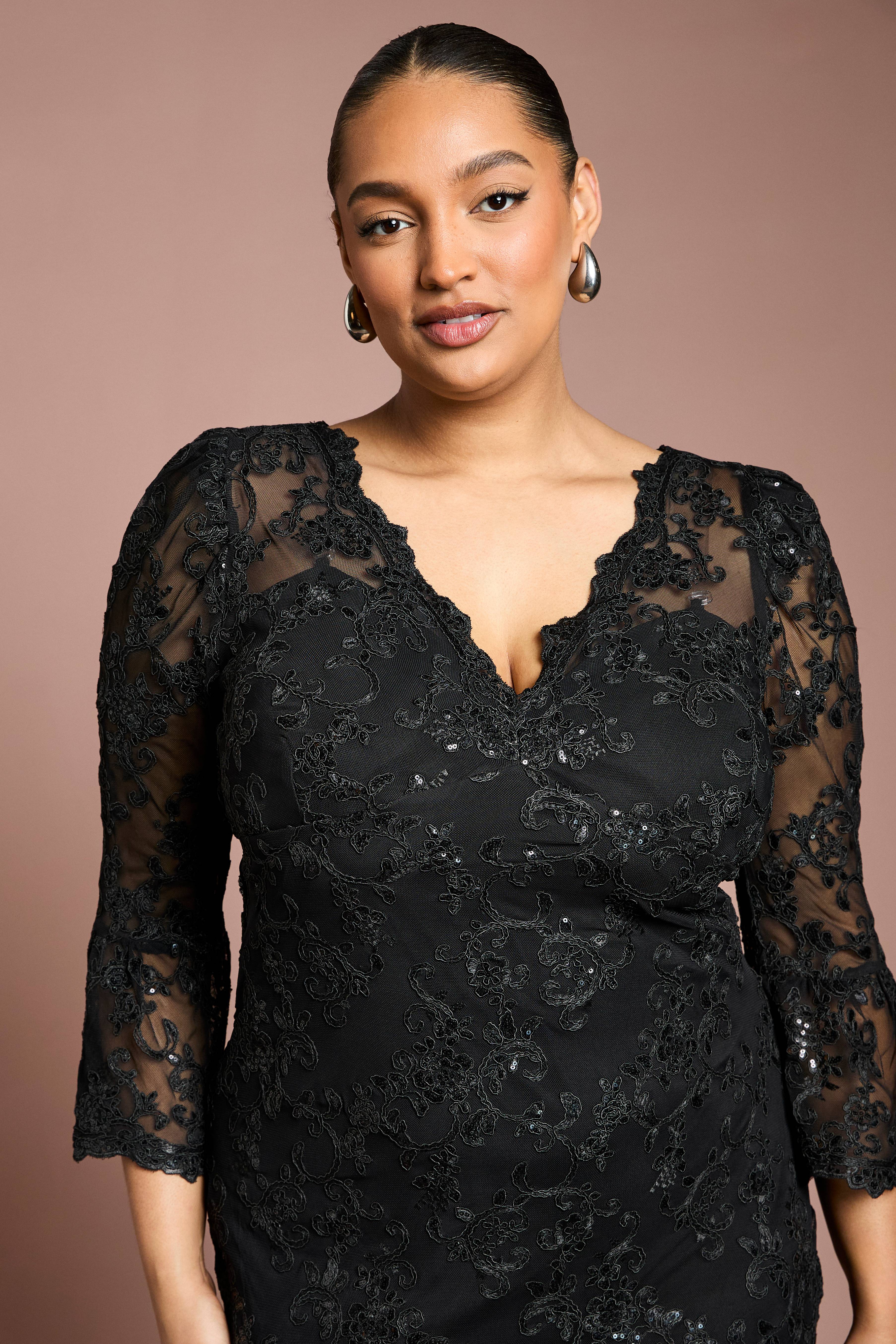 Coast Robe Midi Moulante à Paillettes Grande Taille