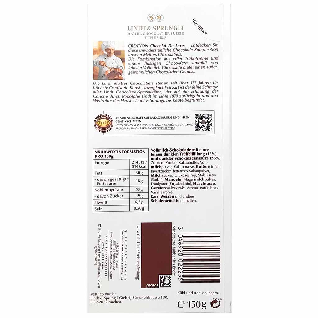 Lindt CREATION Chocolat de Luxe 150g MHD:30.9.25