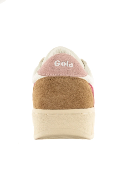 Baskets basses gola grandslam trident ak wht/cerise/chalk