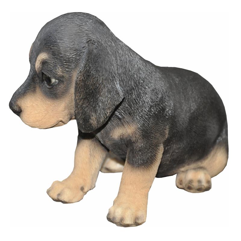 Dazikemo Dekofigur Gartenfigur Dackel schwarz braun