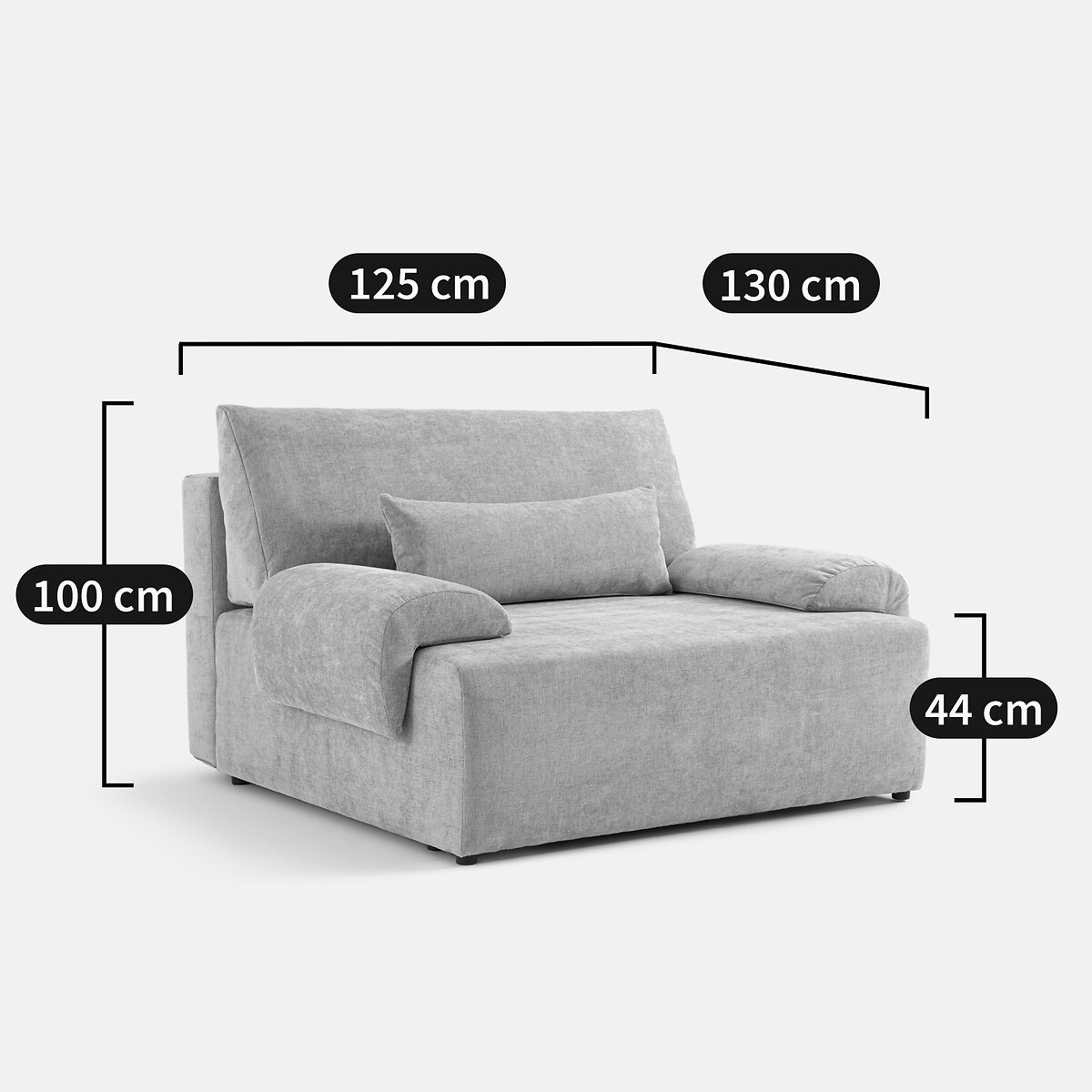 LA REDOUTE INTERIEURS<br>Sofá cama de 2 lugares.XL Maona veludo cotelê