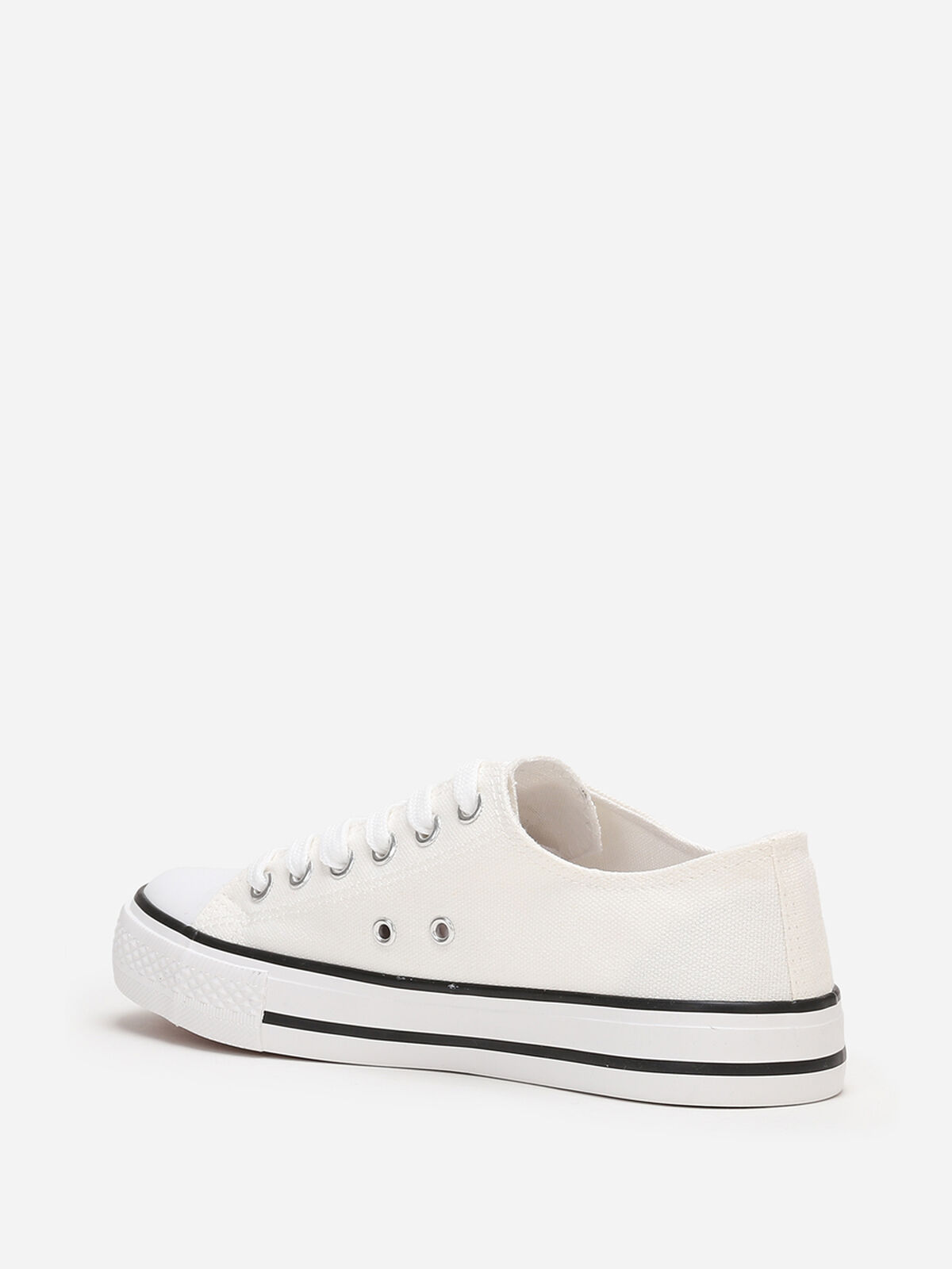 Tennis basses en toile- Blanc