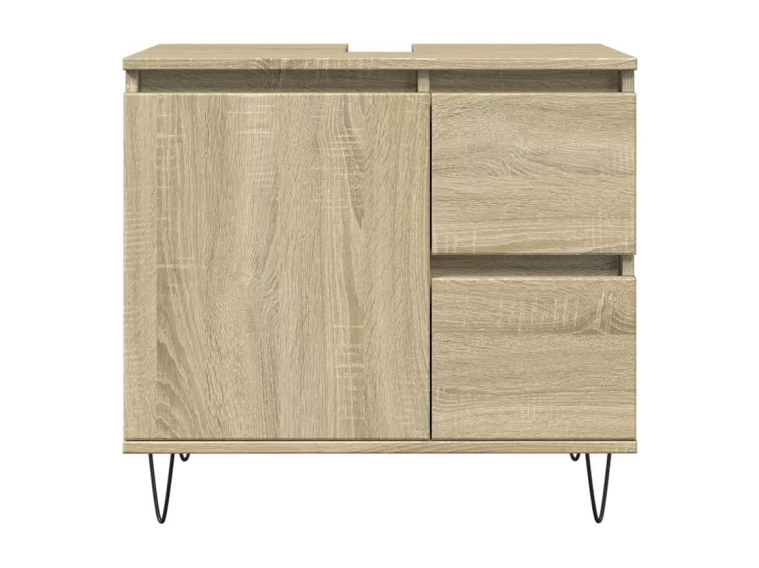 Ensemble de meubles de salle de bain 3 pcs chêne sonoma