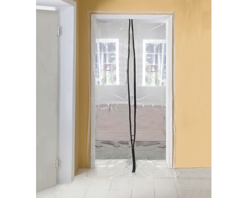 Stofdichte deurfolie inclusief rits 2,20 x 1,20 m