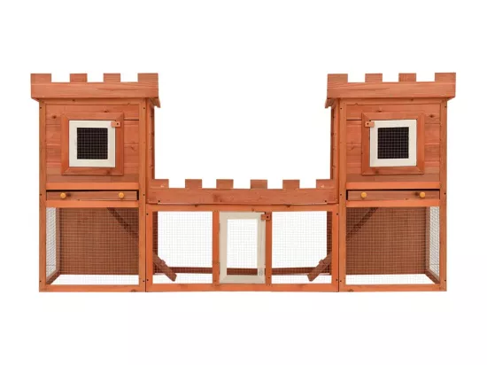 Clapier large d'extérieur avec maison double