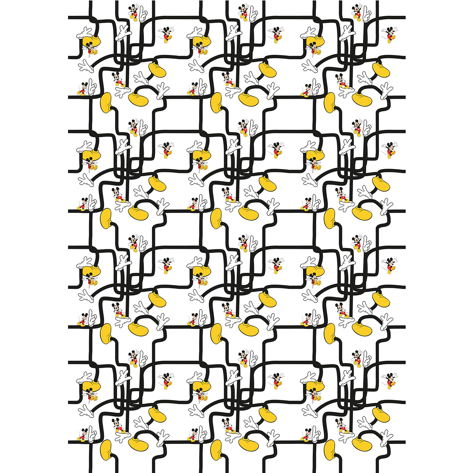 Vlies-Fototapete MICKEY MOUSE FOOT LABYRINTH - bunt - 200x280 cm