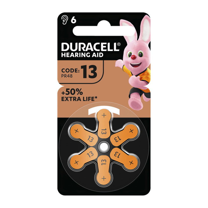Høreapparatbatterier DA13 6-pk