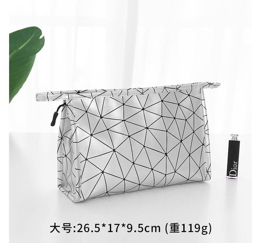 On My Mind - Make-uptas van imitatieleer met geometrische print (verschillende ontwerpen)