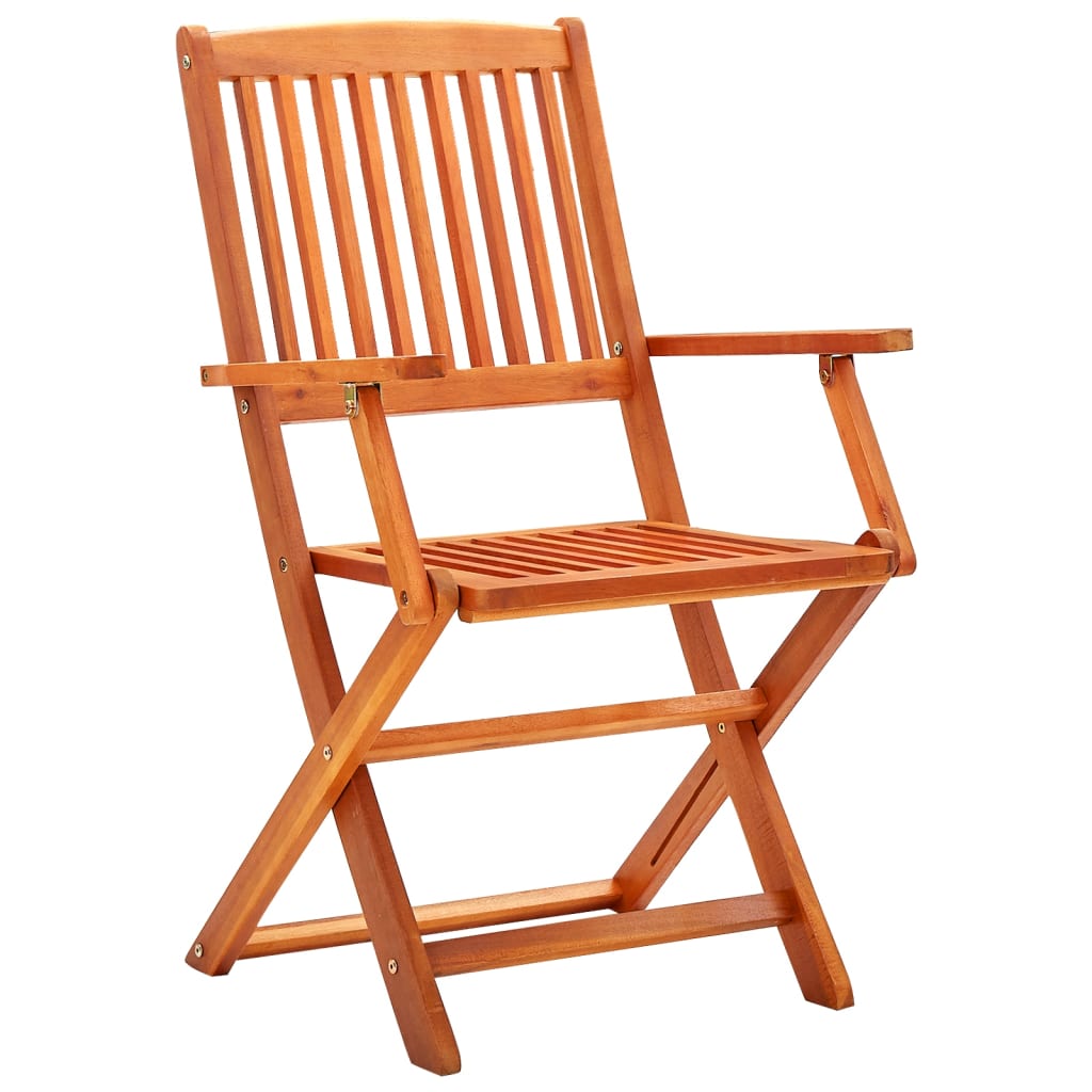 Mobilier à dîner d'extérieur pliable 5 pièces bois d'eucalyptus