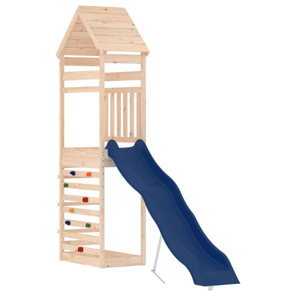 Aire de jeux d'extérieur balançoires toboggan portiques robuste jeux jardin bois 55 x 281 x 264 cm de pin massif