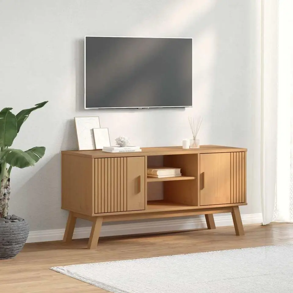 vidaXL - Tv-meubel OLDEN - Bruin - Grenenhout - 114 x 43 x 57 cm