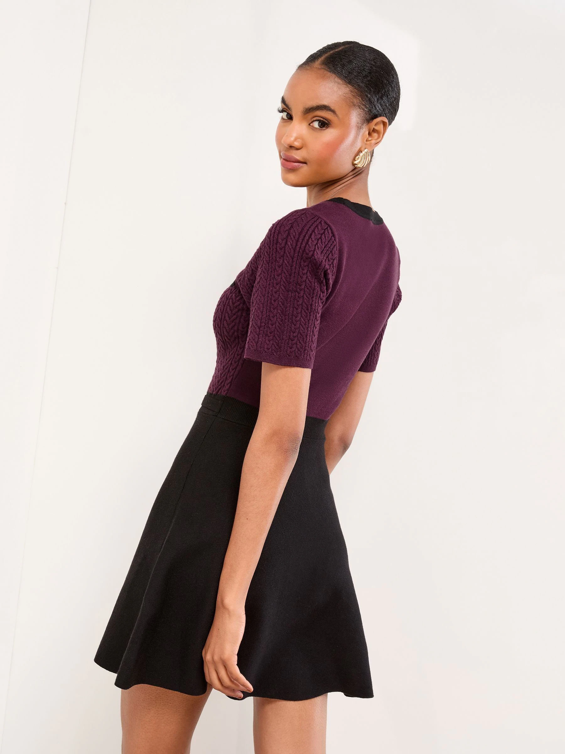 Lipsy Mini Tipped Cable Knitted Snaffle Belt Dress