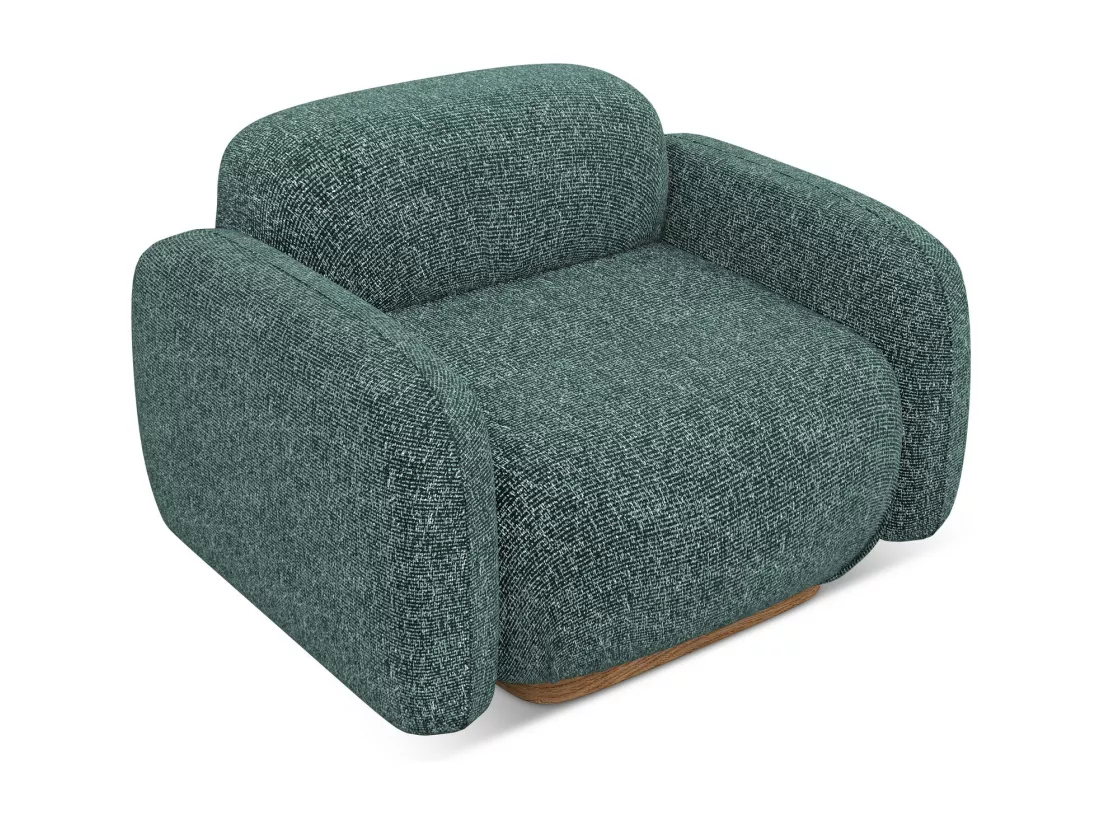 Fauteuil en tissu texturé - jeans - AILANI