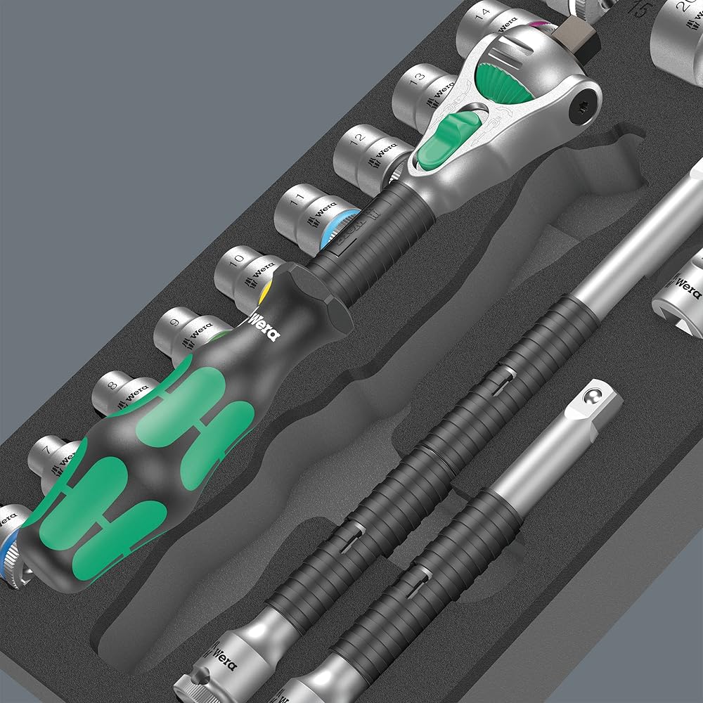 Wera 05150111001 Insert en mousse 9721, jeu de cliquet 8000 B Zyklop 3/8