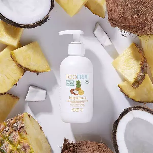 Shampoo Dermo-Suavizante Kapidoux para Cabelos Infantis Toofruit com Abacaxi e Coco Orgânicos 200ml