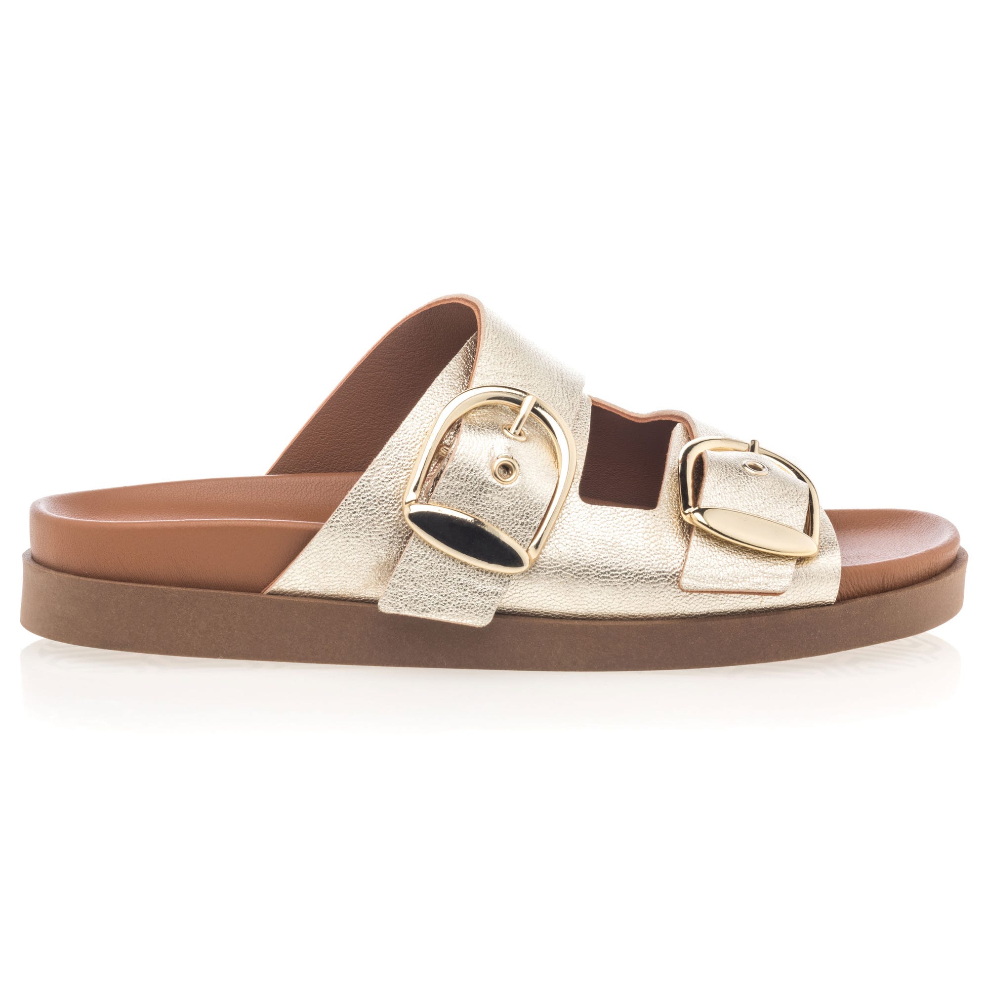 Mules Femme en cuir or