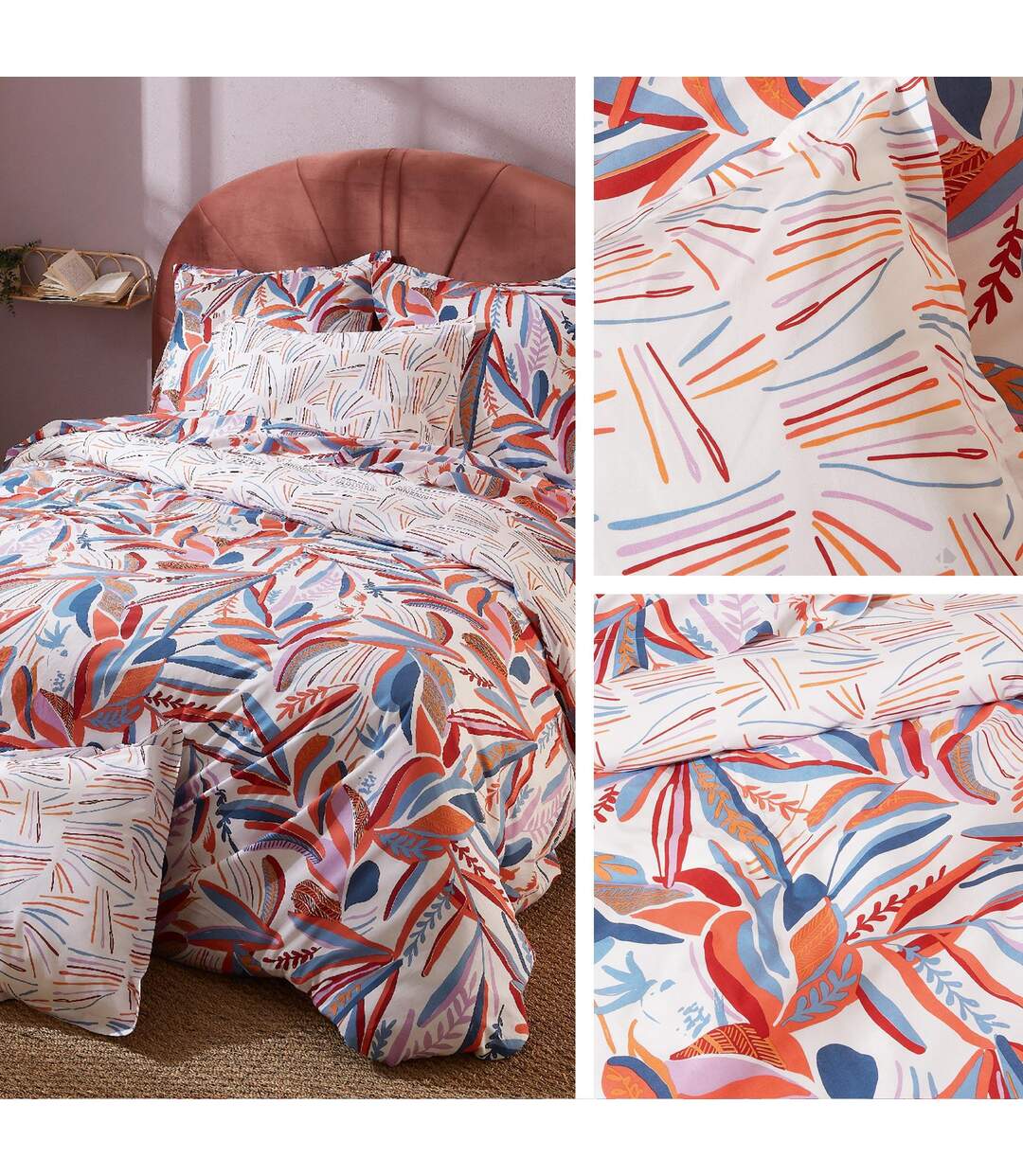 Drap plat 280x310 cm coton PERROQUET multicolore Salsa
