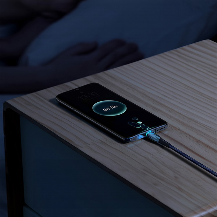 (1m) 100W USB A auf USB C Ladekabel Nylon Datenkabel - Blau