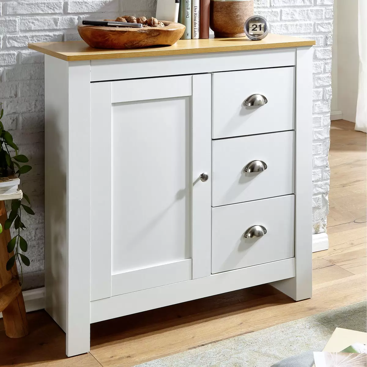 Kommode Monteauban Artisan Eiche,weiss