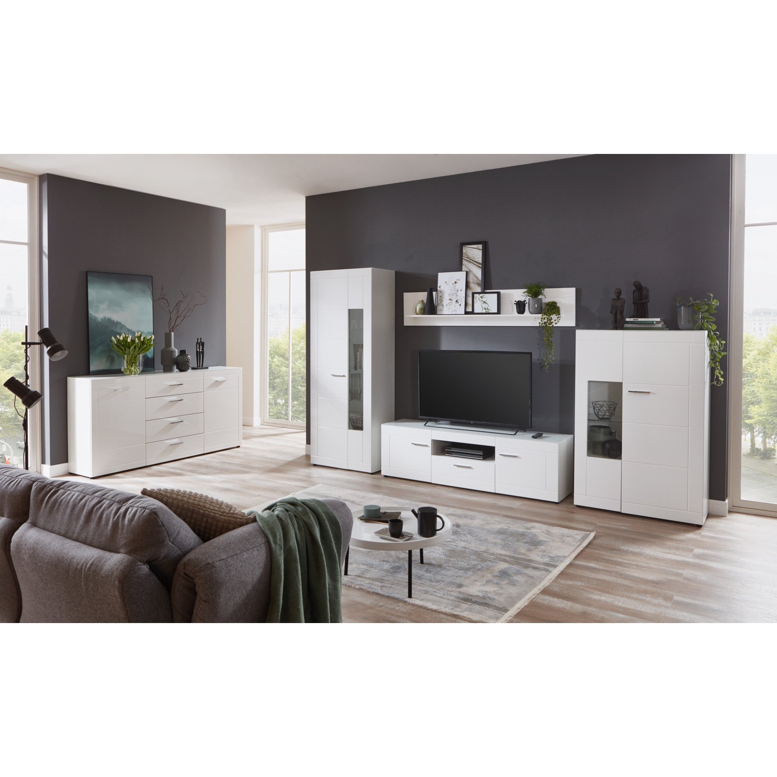 Sideboard Atlantis MDF Hochglanz weiss 180 x 92 x 40 cm