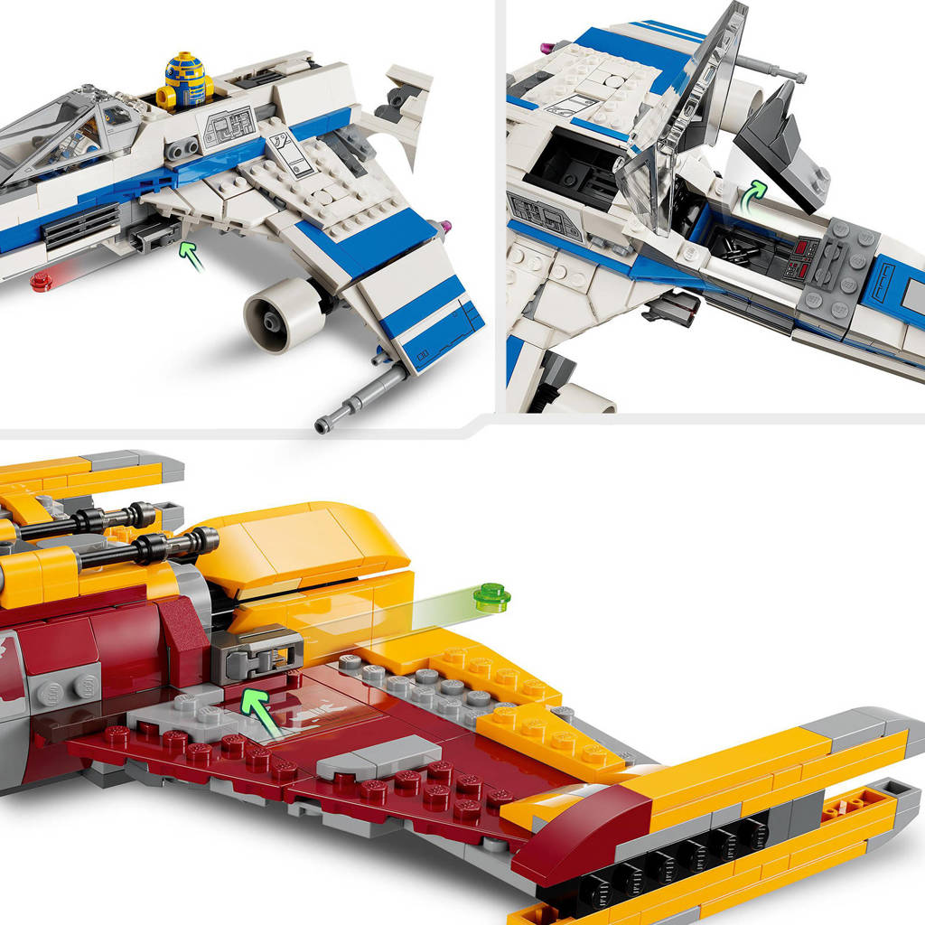 Geweldige LEGO SETNew Republic E-wing vs. Shin Hati's Starfighter Bouwbaar Ruimteschip Speelgoed 75364