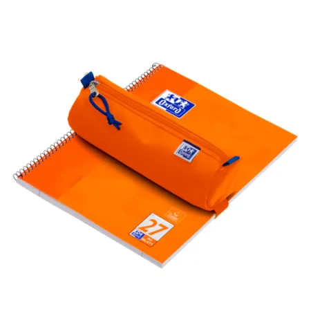 Oxford Federmäppchen rund orange - mit Gummiband