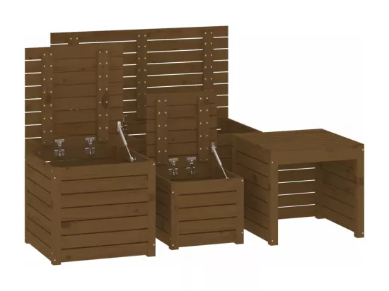 Prolenta Premium - Ensemble de boîtes de jardin 4 pcs marron miel bois pin massif